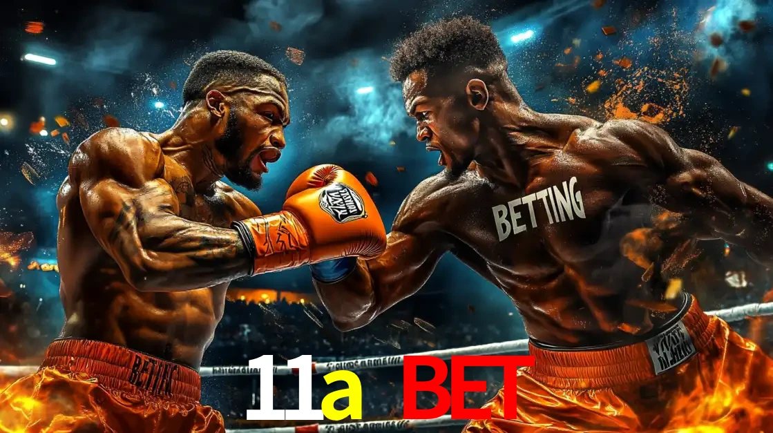 Dois boxeadores em uma luta intensa e explosiva, representando a adrenalina e as oportunidades de apostas em esportes de combate disponíveis na plataforma 11a bet.